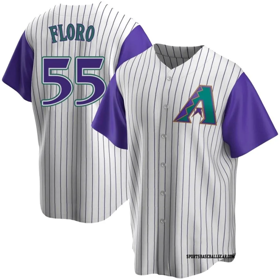 Dylan Floro Youth Arizona Diamondbacks Cream/Purple Replica Alternate Cooperstown Collection Jersey