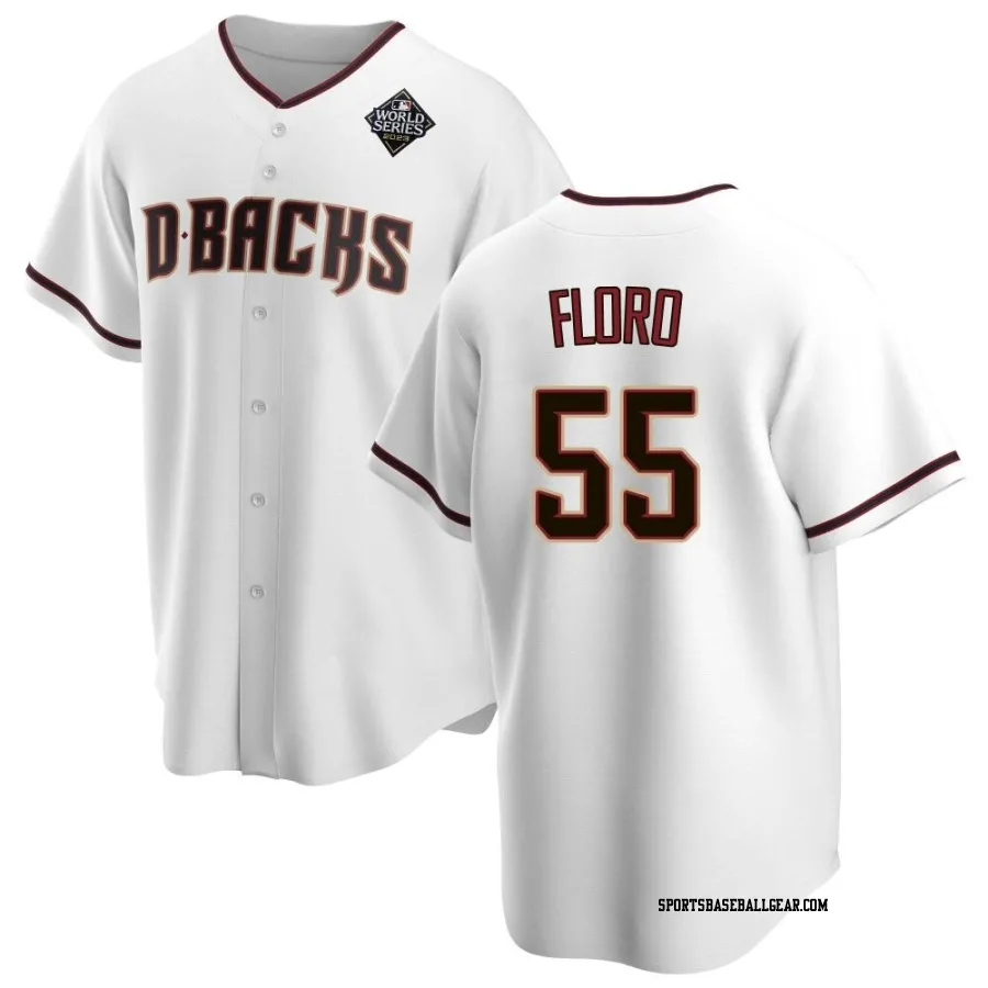 Dylan Floro Youth Arizona Diamondbacks White Replica Home 2023 World Series Jersey