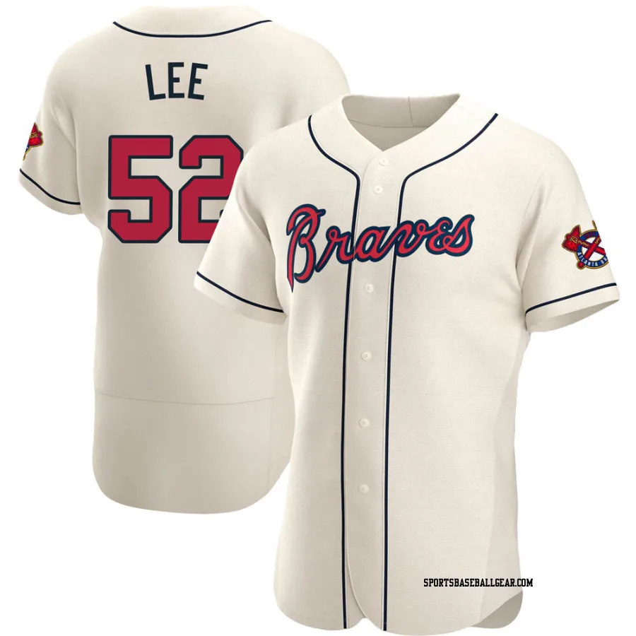 Dylan Lee Men's Atlanta Braves Cream Authentic Alternate Jersey