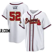 Dylan Lee Men's Atlanta Braves Gold Replica White 2022 Program Jersey