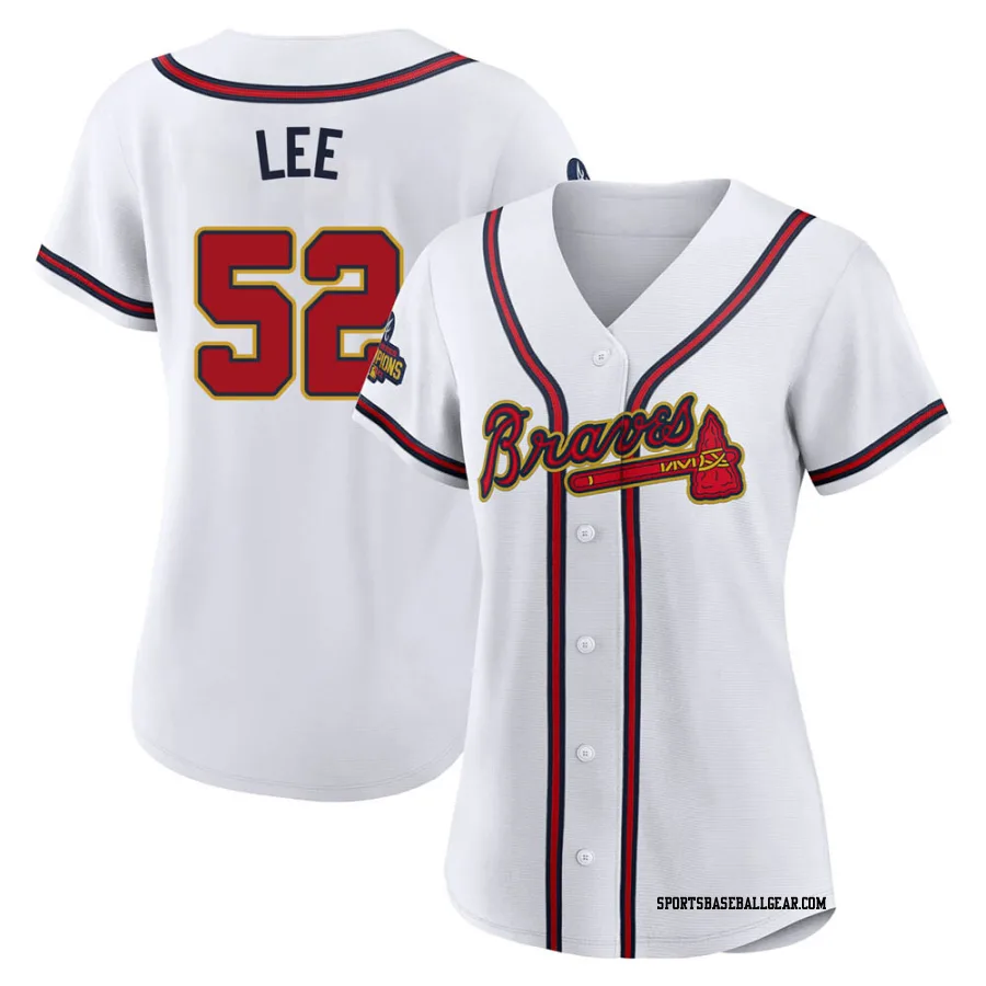 Dylan Lee Women's Atlanta Braves Gold Authentic White 2022 Program Jersey