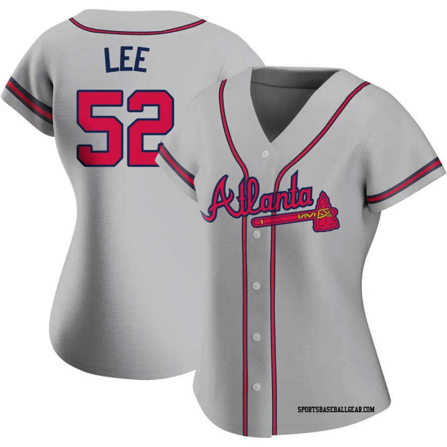 Dylan Lee Women's Atlanta Braves Gray Replica Road Jersey