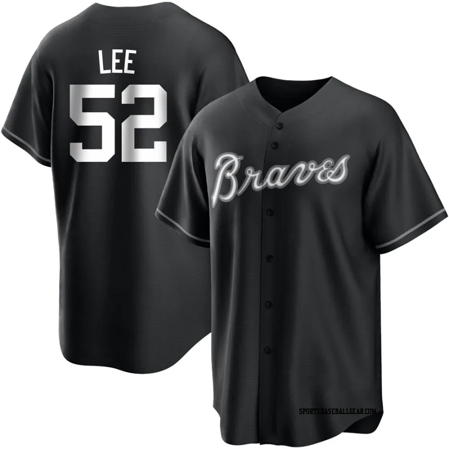 Dylan Lee Youth Atlanta Braves Black/White Replica Jersey