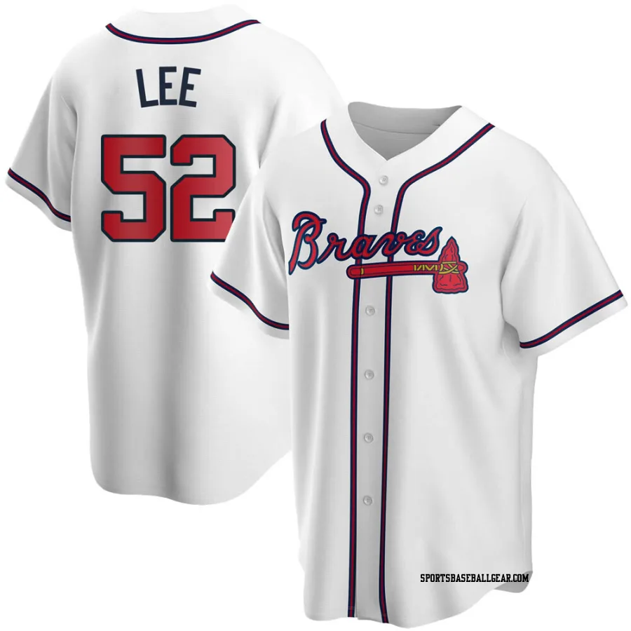 Dylan Lee Youth Atlanta Braves White Replica Home Jersey