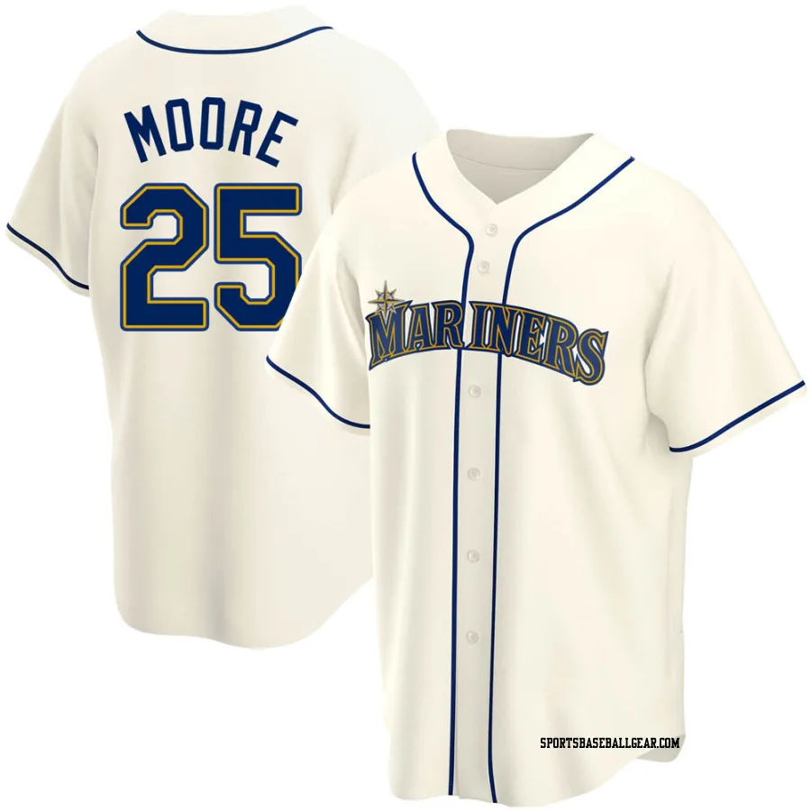 Dylan Moore Men's Seattle Mariners Cream Replica Alternate Jersey