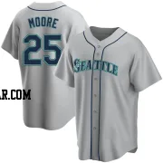 Dylan Moore Men's Seattle Mariners Gray Replica Road Jersey