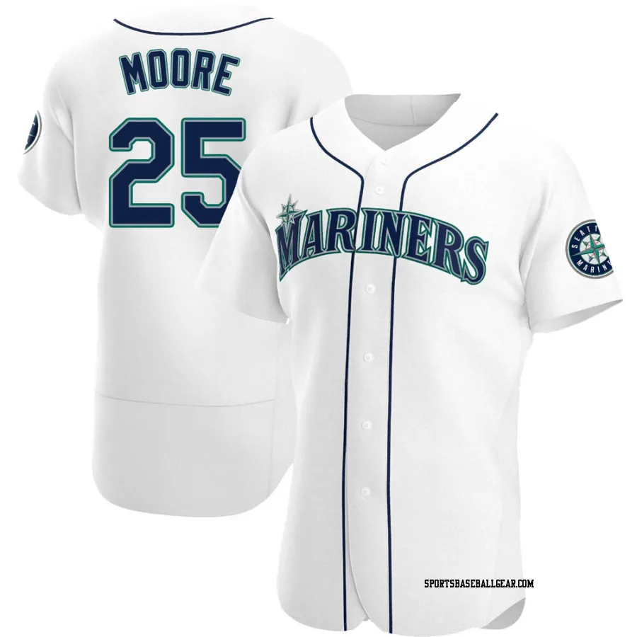 Dylan Moore Men's Seattle Mariners White Authentic Home Jersey