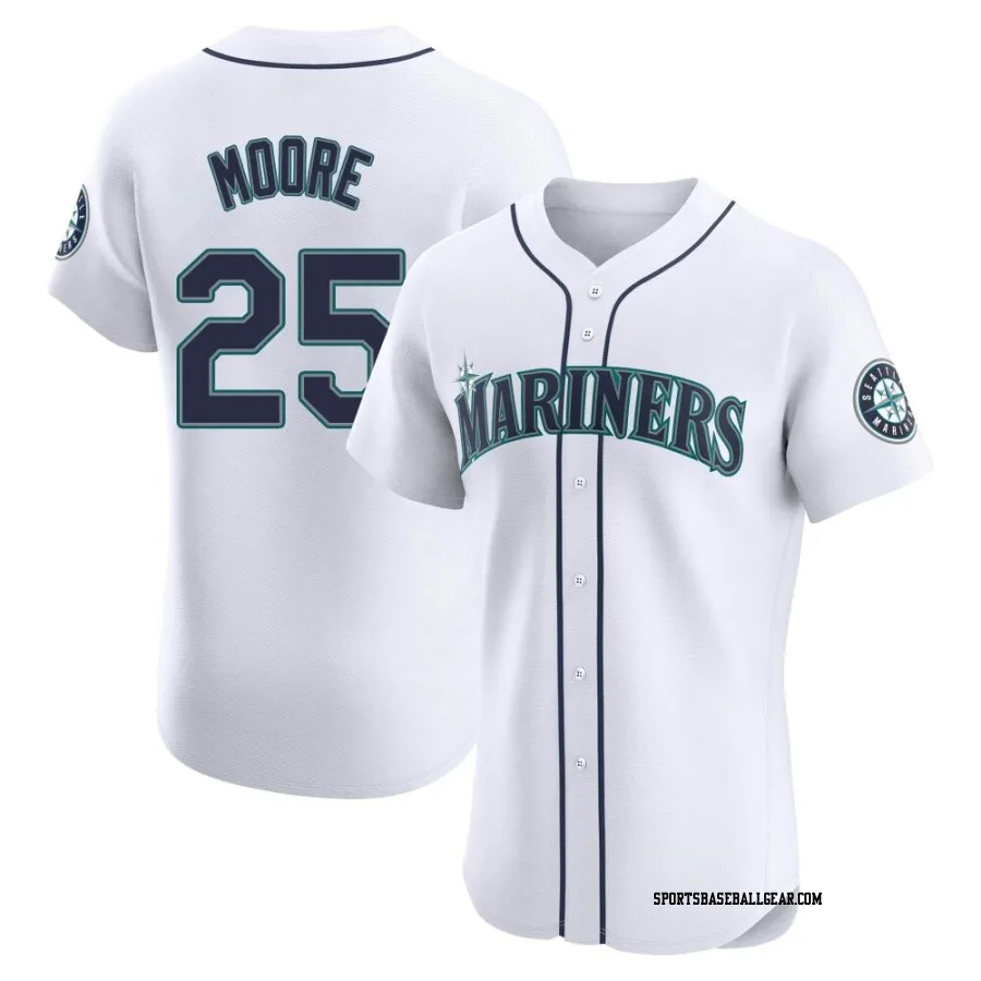 Dylan Moore Men's Seattle Mariners White Elite Home Jersey