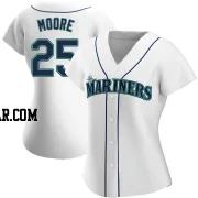 Dylan Moore Women's Seattle Mariners White Authentic Home Jersey