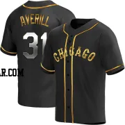 Earl Averill Men's Chicago White Sox Black Golden Replica Alternate Jersey