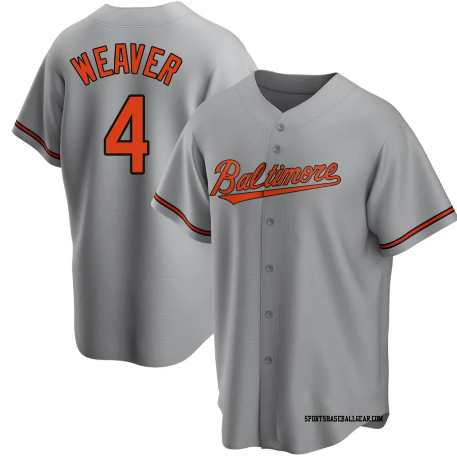 Earl Weaver Men's Baltimore Orioles Gray Replica Road Jersey