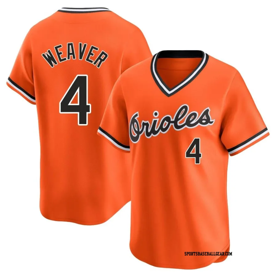 Earl Weaver Men's Baltimore Orioles Orange Limited Cooperstown Collection Jersey