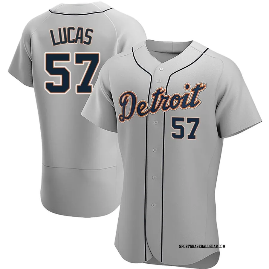 Easton Lucas Men's Detroit Tigers Gray Authentic Road Jersey