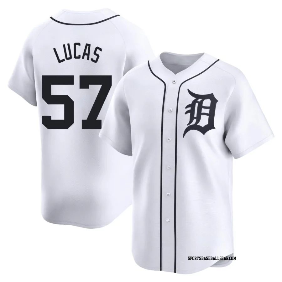 Easton Lucas Men's Detroit Tigers White Limited Home Jersey