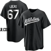 Easton Lucas Men's Oakland Athletics Black/White Replica Jersey