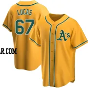 Easton Lucas Men's Oakland Athletics Gold Replica Alternate Jersey