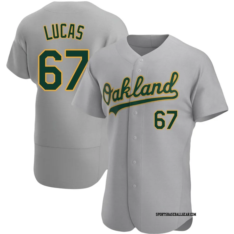 Easton Lucas Men's Oakland Athletics Gray Authentic Road Jersey