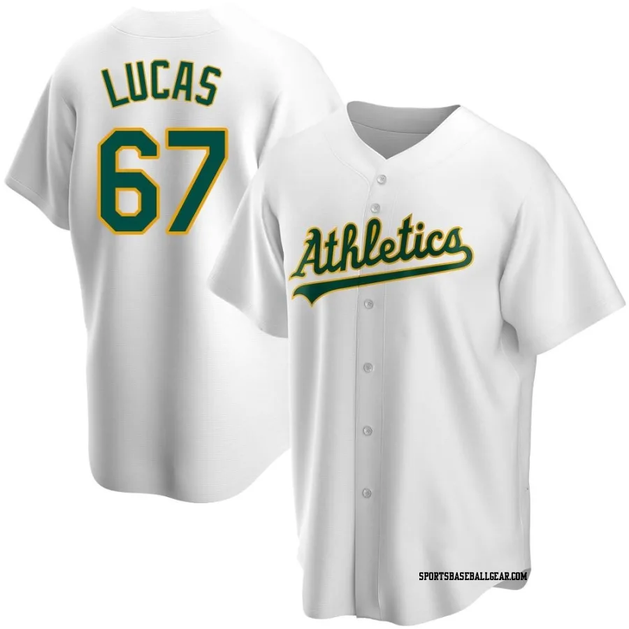 Easton Lucas Men's Oakland Athletics White Replica Home Jersey