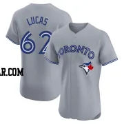 Easton Lucas Men's Toronto Blue Jays Gray Elite Road Jersey