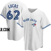 Easton Lucas Men's Toronto Blue Jays White Replica Home Jersey