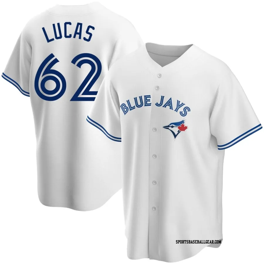 Easton Lucas Men's Toronto Blue Jays White Replica Home Jersey