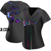 Easton Lucas Women's Detroit Tigers Black Holographic Replica Alternate Jersey