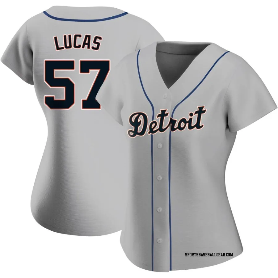 Easton Lucas Women's Detroit Tigers Gray Replica Road Jersey