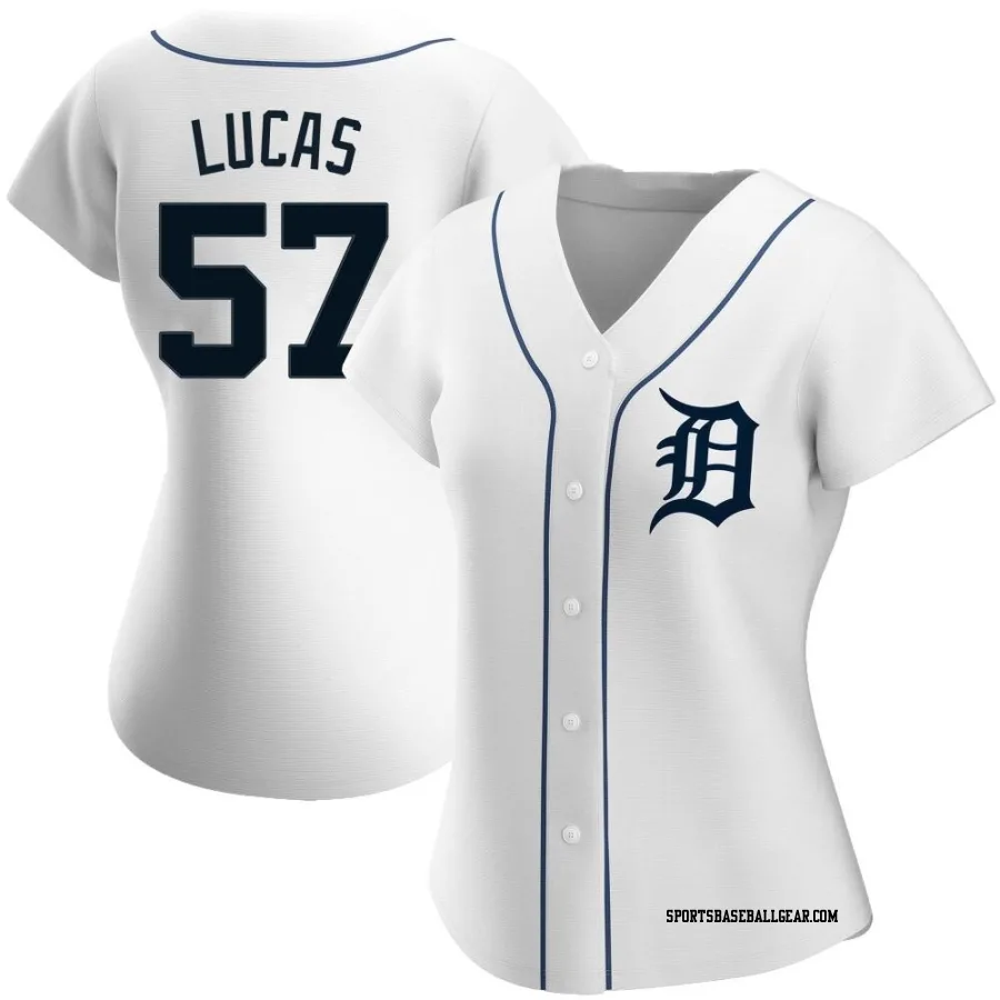 Easton Lucas Women's Detroit Tigers White Replica Home Jersey