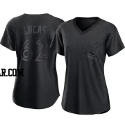 Easton Lucas Women's Toronto Blue Jays Black Replica Pitch Fashion Jersey