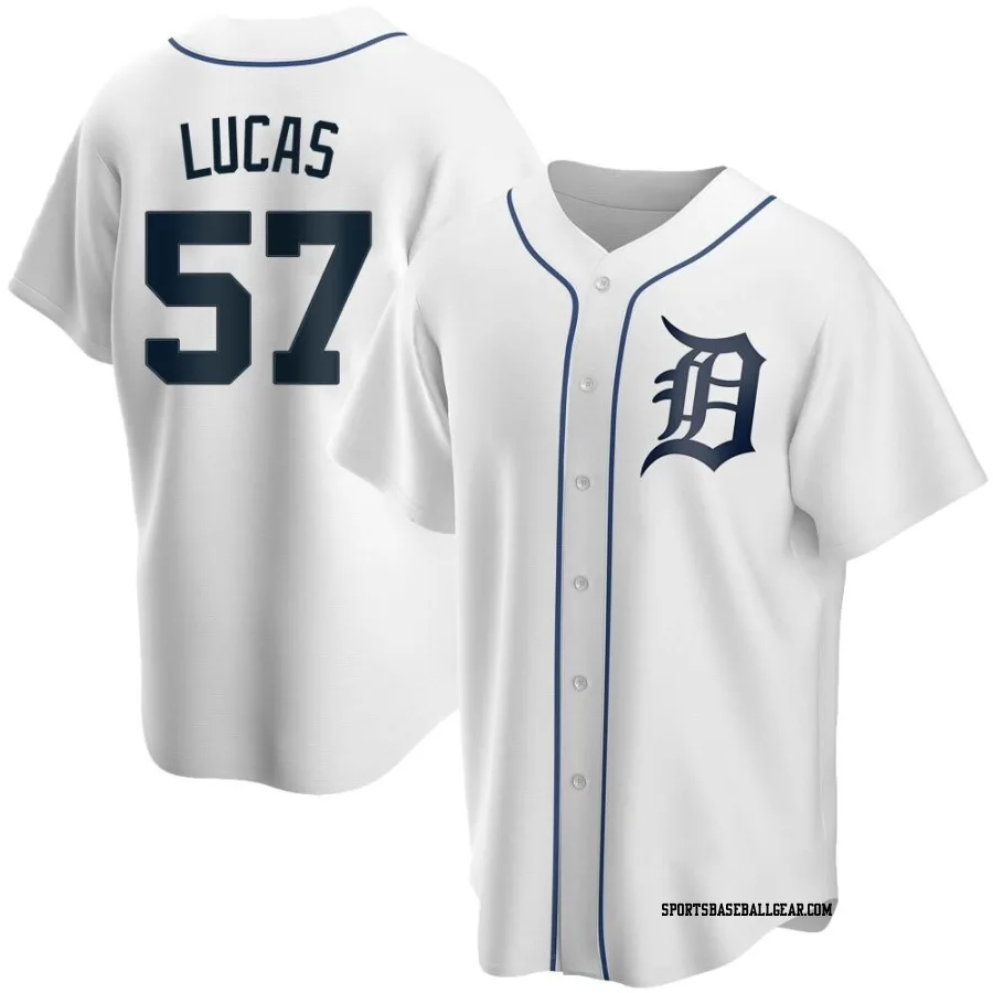 Easton Lucas Youth Detroit Tigers White Replica Home Jersey