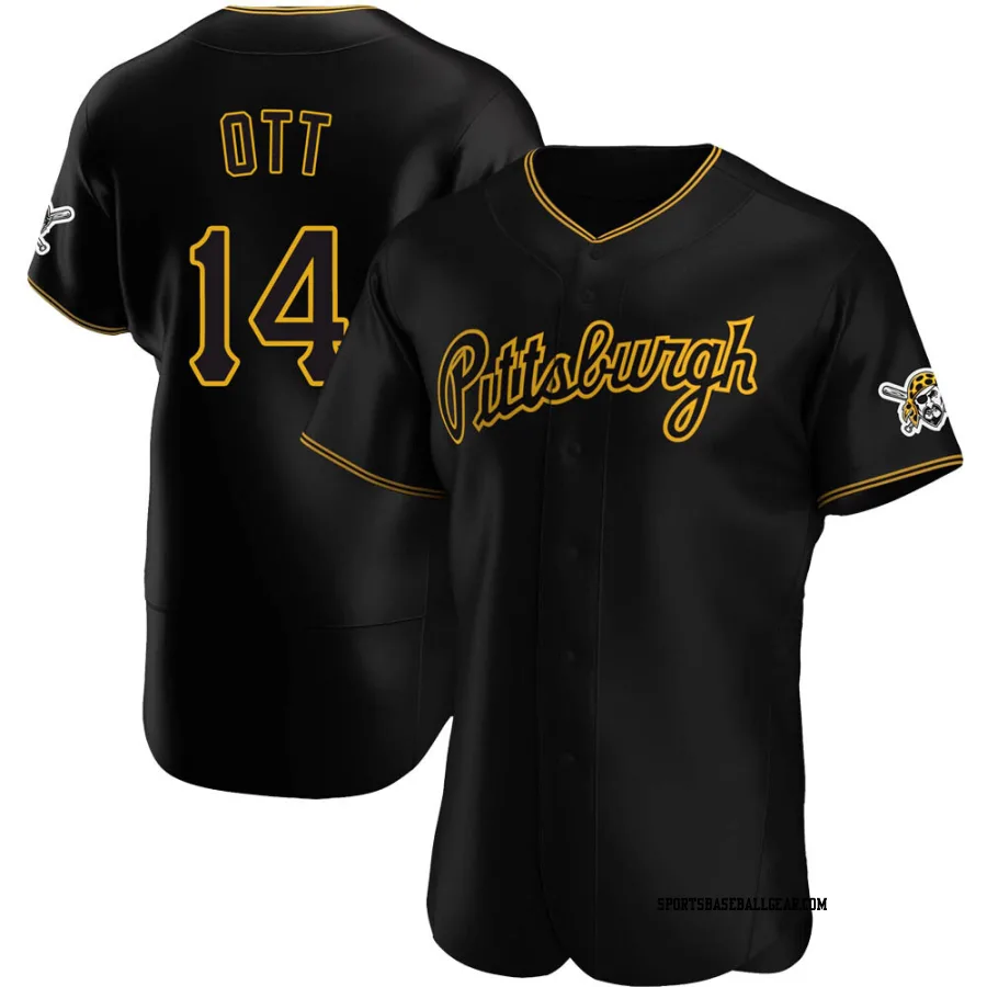 Ed Ott Men's Pittsburgh Pirates Black Authentic Alternate Team Jersey