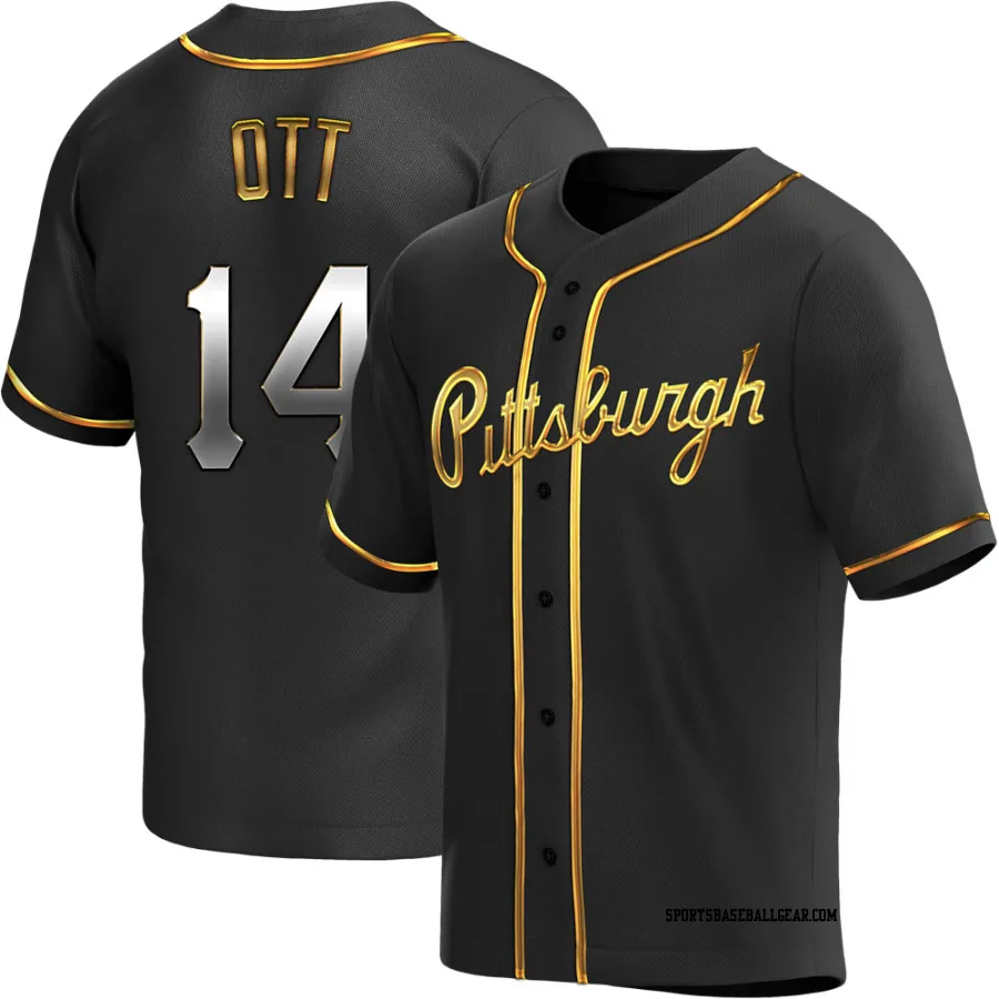 Ed Ott Men's Pittsburgh Pirates Black Golden Replica Alternate Jersey