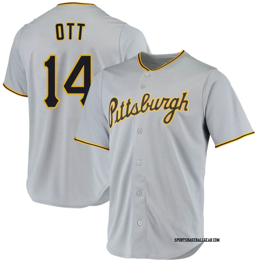 Ed Ott Men's Pittsburgh Pirates Gray Replica Road Jersey