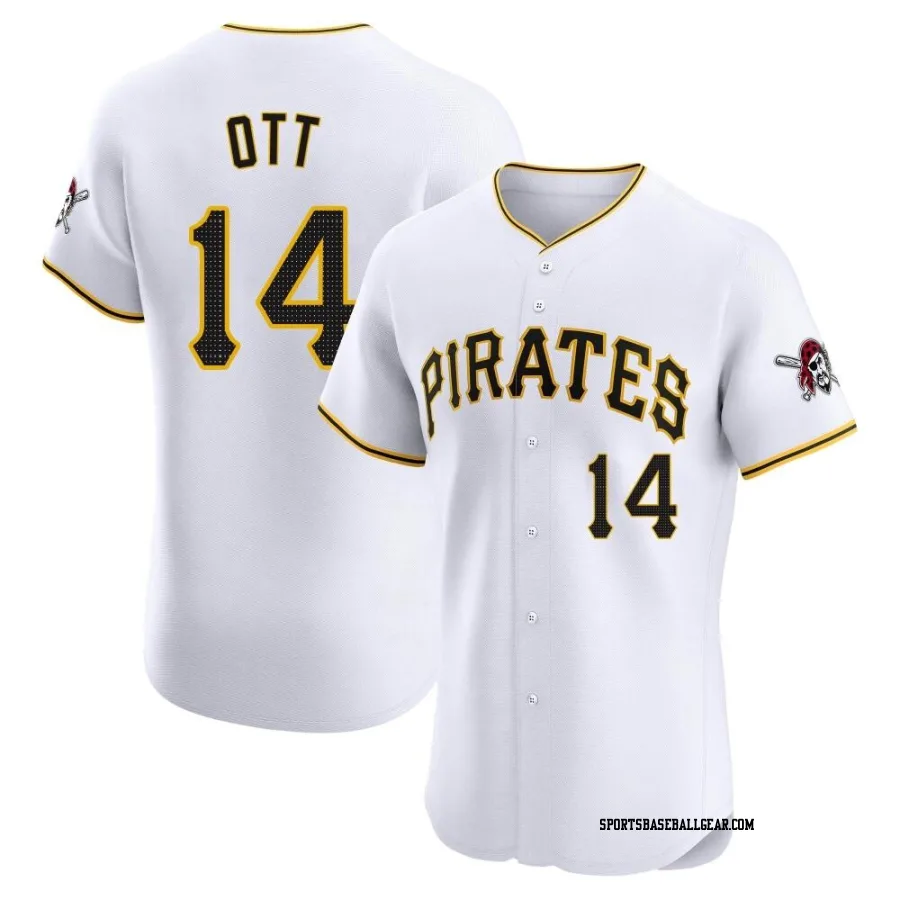 Ed Ott Men's Pittsburgh Pirates White Elite Home Jersey