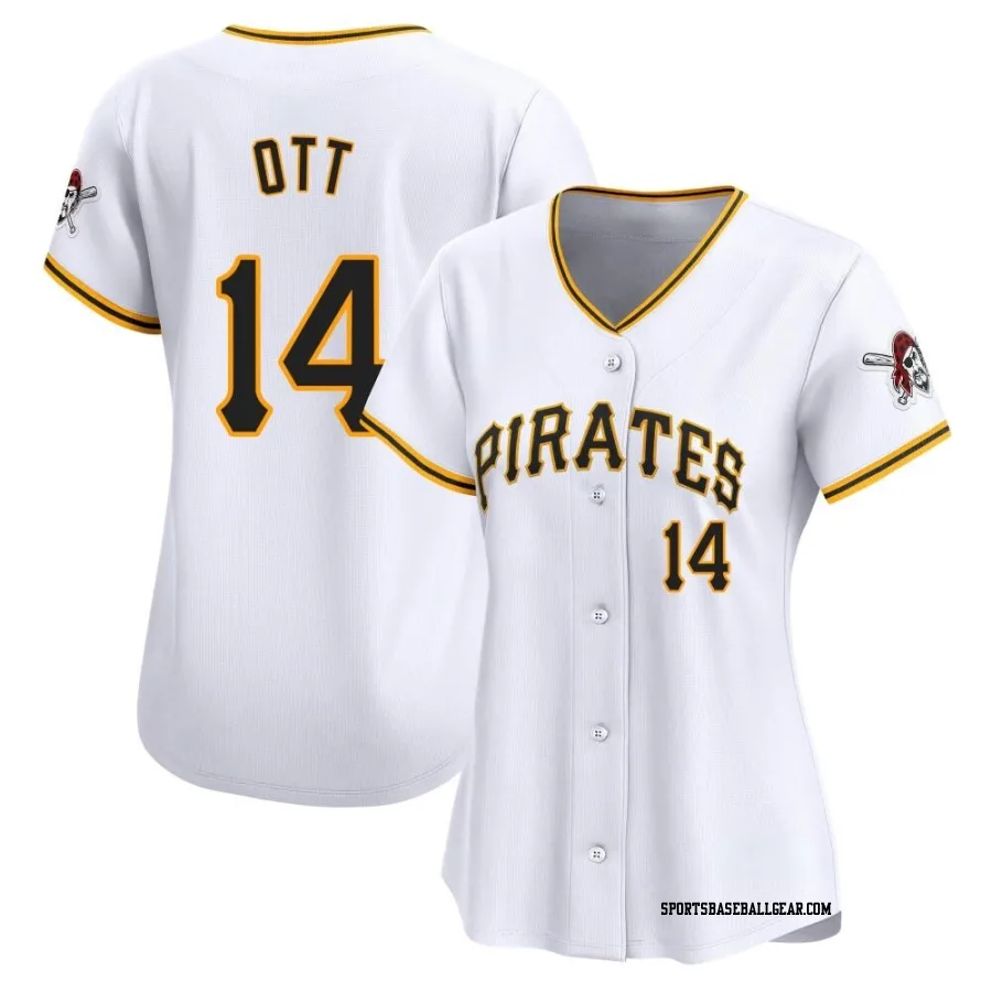 Ed Ott Women's Pittsburgh Pirates White Limited Home Jersey