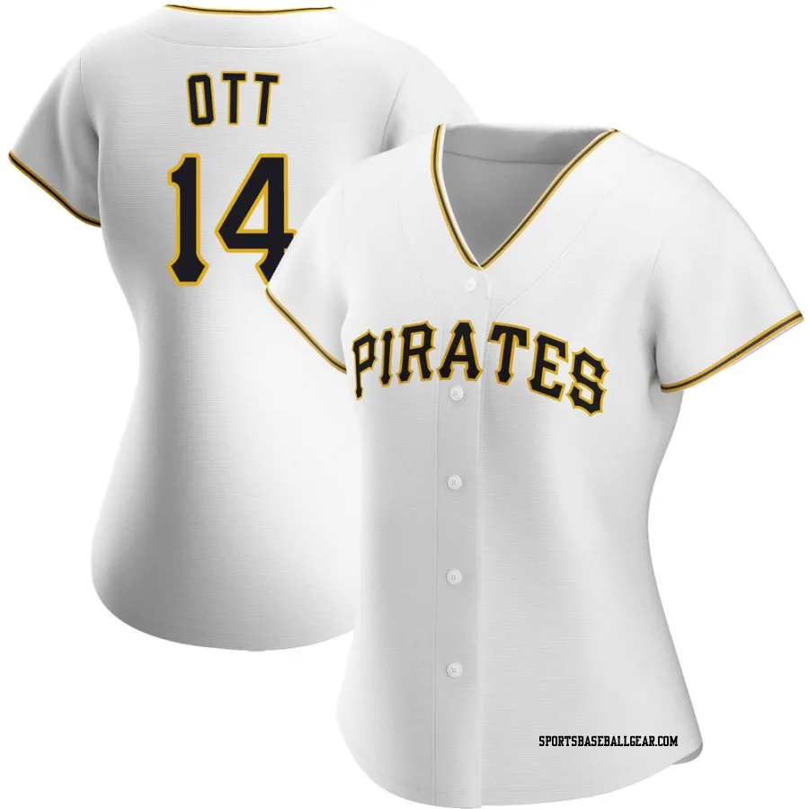 Ed Ott Women's Pittsburgh Pirates White Replica Home Jersey