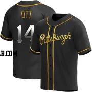 Ed Ott Youth Pittsburgh Pirates Black Golden Replica Alternate Jersey