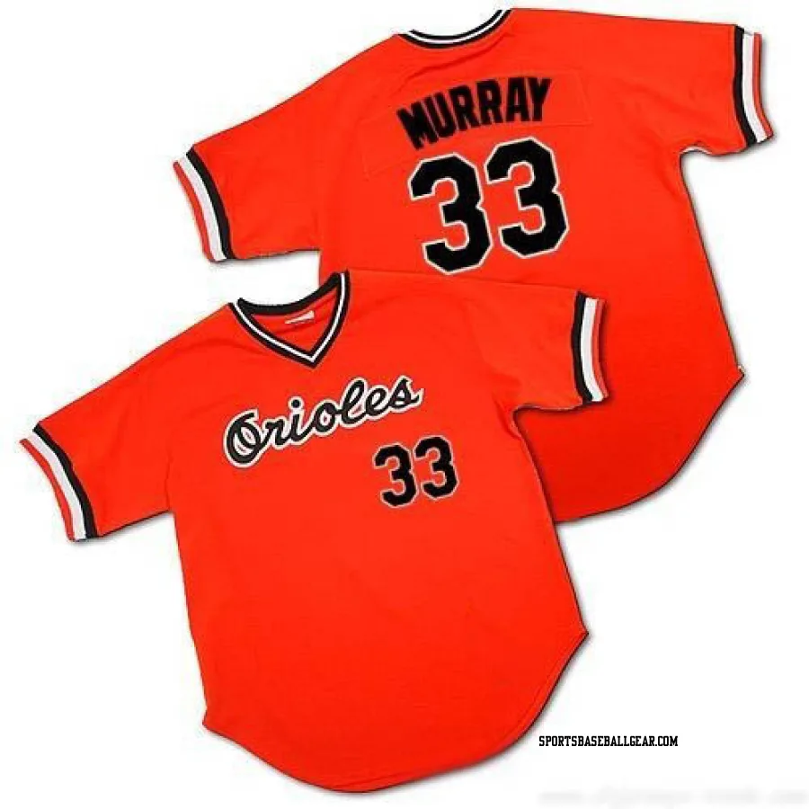 Eddie Murray Men's Baltimore Orioles Orange Replica Throwback Jersey