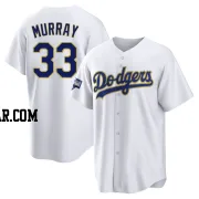 Eddie Murray Men's Los Angeles Dodgers White/Gold Replica 2021 Gold Program Player Jersey