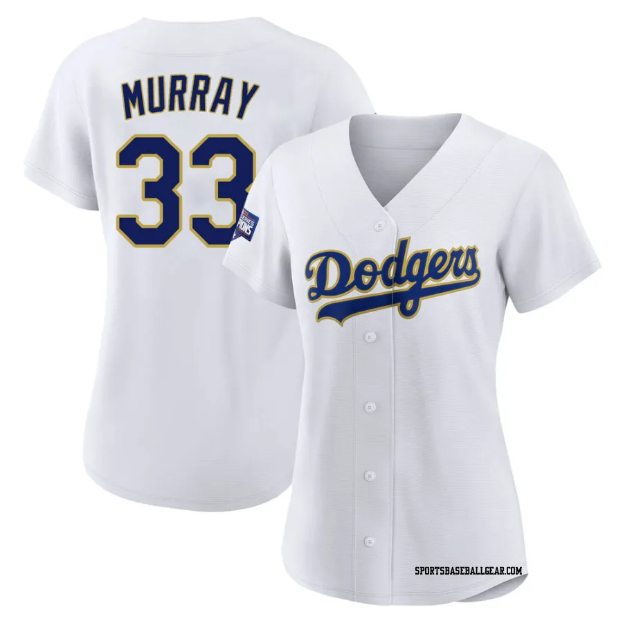 Eddie Murray Women's Los Angeles Dodgers White/Gold Authentic 2021 Gold Program Player Jersey