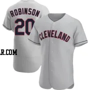 Eddie Robinson Men's Cleveland Guardians Gray Authentic Road Jersey