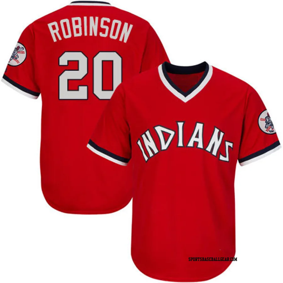 Eddie Robinson Men's Cleveland Guardians Red Replica Throwback Jersey