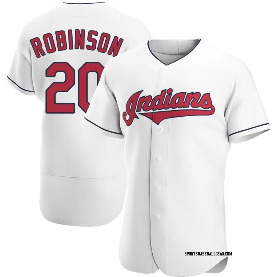 Eddie Robinson Men's Cleveland Guardians White Authentic Home Jersey