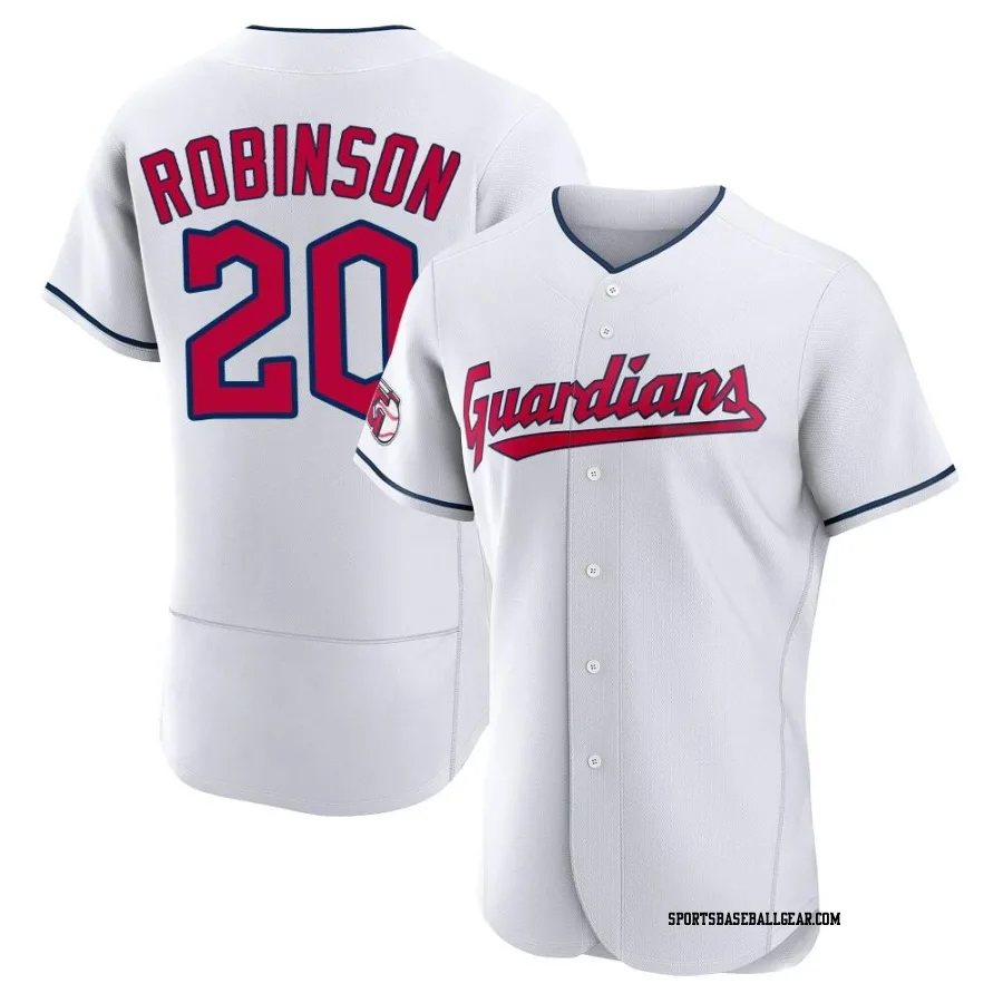 Eddie Robinson Men's Cleveland Guardians White Authentic Home Jersey