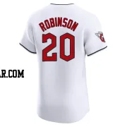 Eddie Robinson Men's Cleveland Guardians White Elite Home Jersey