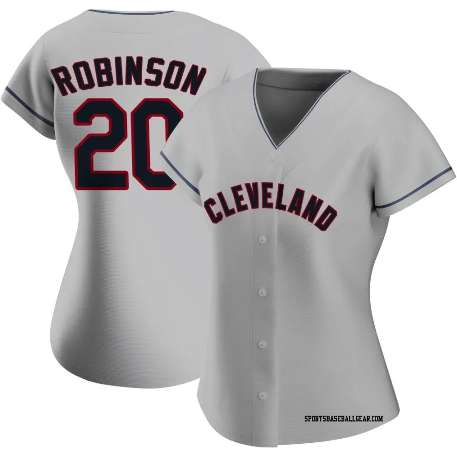 Eddie Robinson Women's Cleveland Guardians Gray Authentic Road Jersey