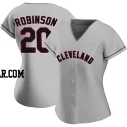 Eddie Robinson Women's Cleveland Guardians Gray Replica Road Jersey