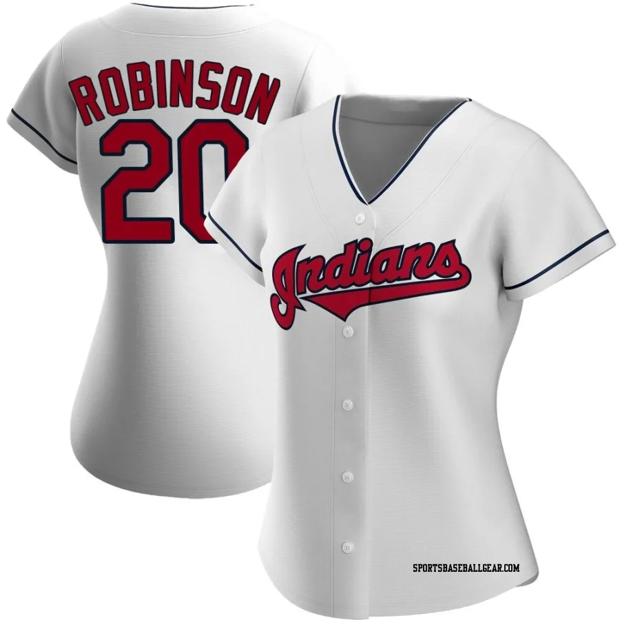 Eddie Robinson Women's Cleveland Guardians White Authentic Home Jersey