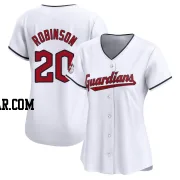 Eddie Robinson Women's Cleveland Guardians White Limited Home Jersey