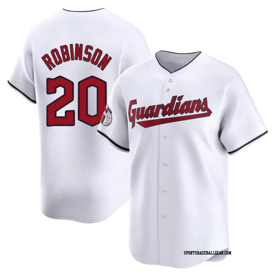 Eddie Robinson Youth Cleveland Guardians White Limited Home Jersey